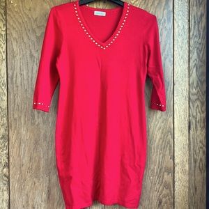 Calvin Klein Fitted Knit Dress Size LG